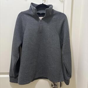 NWT Women's Quarter Zip Sweatshirt Size Small Pullover Gray Outwear Ribbed